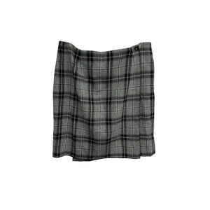 Worthington Womens Plus Plaid Wool Blend Skirt Button Accent Sz 24